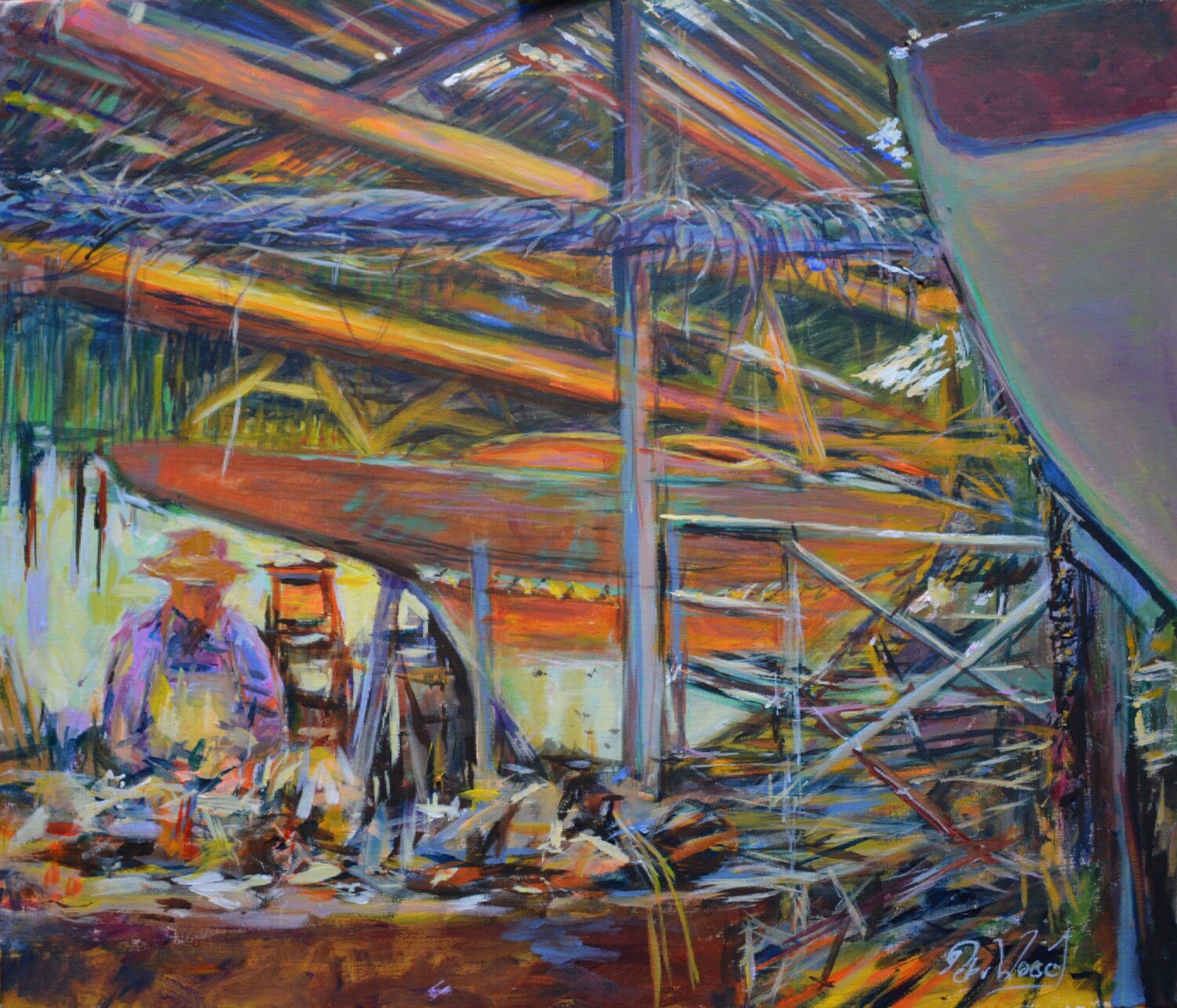 Traditional skills at Barton boatyard. Peter Wood