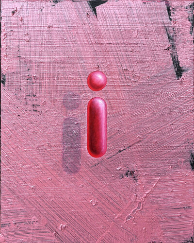 RED 'i' on ROSE #270 van Cliff Kearns, Schilderij te koop op Singulart
