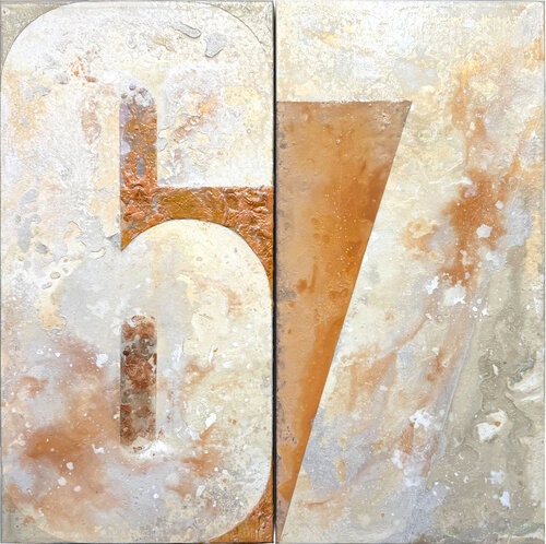 Jugando con Seis/Siete -  Six Seven - Diptych de Cliff Kearns, Pintura a la venta en Singulart