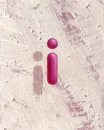FUCHIA 'i' on LiGHT BEiGE #273 van Cliff Kearns, Schilderij te koop op Singulart