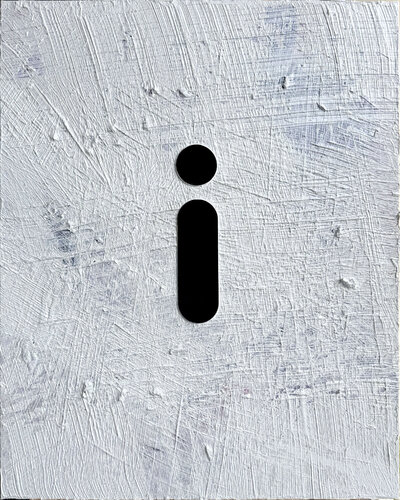BLACK 'i' on WHiTE #275 by Cliff Kearns, Painting for Sale on Singulart