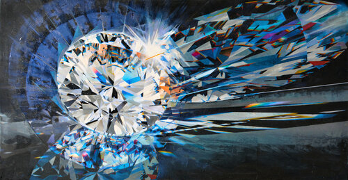 Diamond Shatter on Black di Cliff Kearns, Pittura in vendita su Singulart