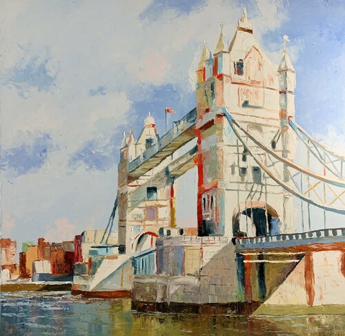 London bridge. Cityscape. by Vita Schagen, Painting for Sale on Singulart