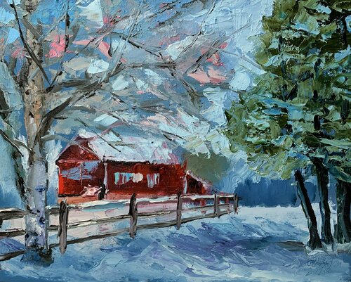Winter Landscape. par Vita Schagen, Peinture en vente sur Singulart