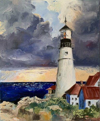 Lighthouse. Seascape di Vita Schagen, Pittura in vendita su Singulart