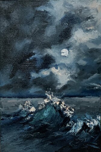Night Seascape. von Vita Schagen, Malerei kaufen auf Singulart