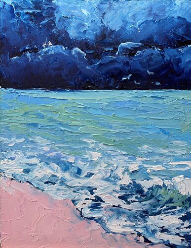 Seascape Dark sky. Osean. by Vita Schagen, 絵画 for Sale on Singulart