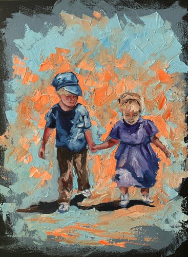 Children. by Vita Schagen, 油畫 for Sale on Singulart
