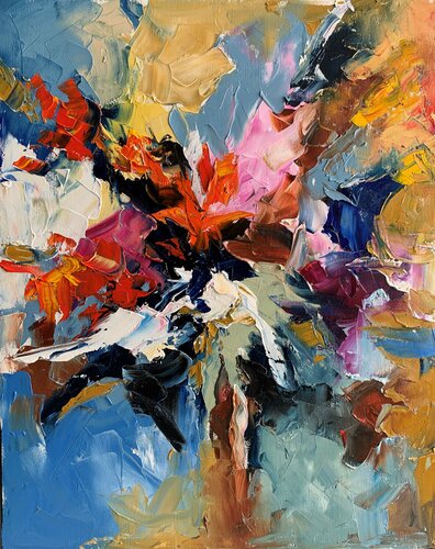 Colorful splash. Abstract painting par Vita Schagen, Peinture en vente sur Singulart