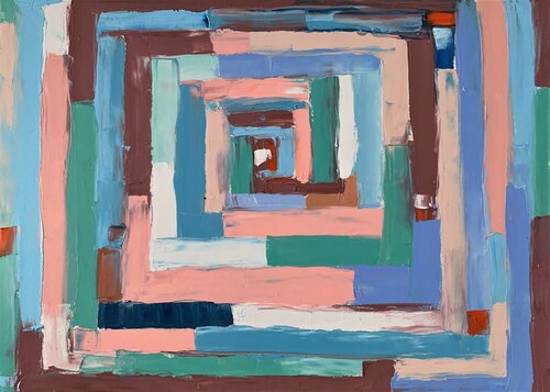 Colorful maze. Abstract painting. Vita Schagen
