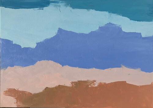On the beach. Abstract seascape painting. Vita Schagen