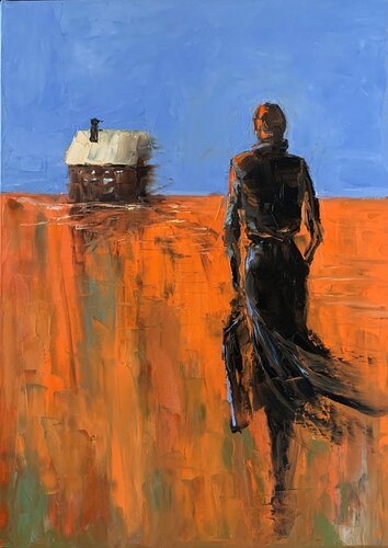 Getting back home.  Abstract woman figure. di Vita Schagen, Pittura in vendita su Singulart