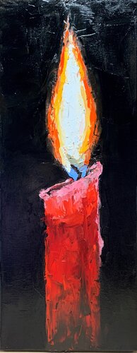 Still life with red candle. by Vita Schagen, Painting for Sale on Singulart