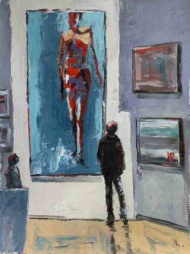 Inspired by art. In a museum. N2 van Vita Schagen, Schilderij te koop op Singulart