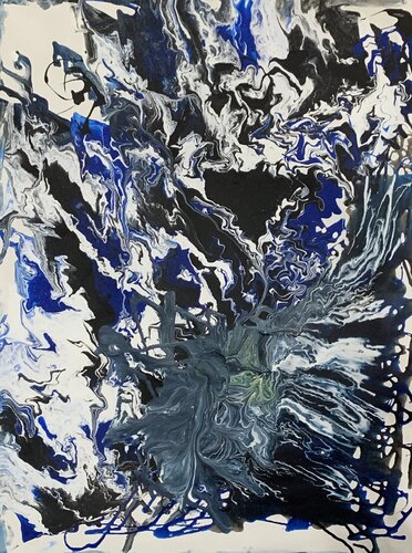 Blue ocean. Abstract painting. di Vita Schagen, Pittura in vendita su Singulart