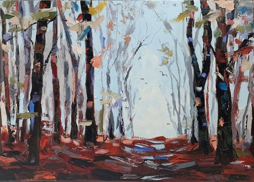 Tranquility with nature. Forest landscape. von Vita Schagen, Malerei kaufen auf Singulart