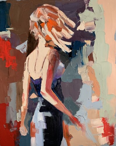 Woman and wind. von Vita Schagen, Malerei kaufen auf Singulart