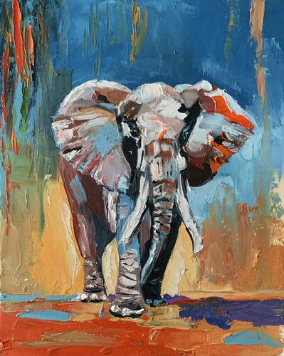 Elephant. di Vita Schagen, Pittura in vendita su Singulart