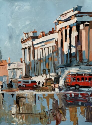 Trafalgar Square. London. #1. Original impasto cityscape oil painting. di Vita Schagen, Pittura in vendita su Singulart