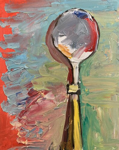 Tea spoon. still life. von Vita Schagen, Malerei kaufen auf Singulart