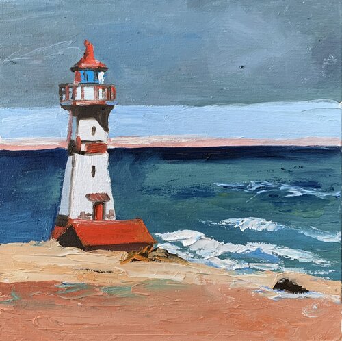 Lighthouse. Landscape. Seascape. di Vita Schagen, Pittura in vendita su Singulart