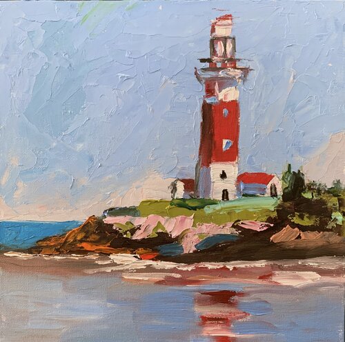 Lighthouse. Landscape. Seascape. von Vita Schagen, Malerei kaufen auf Singulart