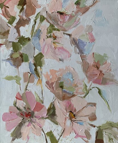 Tender flowers, landscape.. van Vita Schagen, Schilderij te koop op Singulart