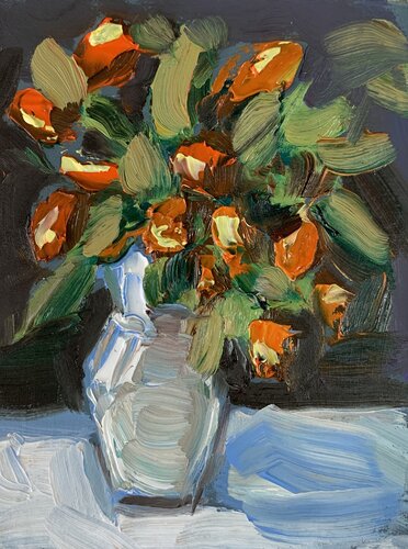 Olive branch. still life. par Vita Schagen, Peinture en vente sur Singulart