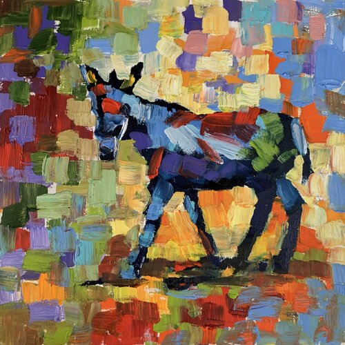 Rainbow donkey. Vita Schagen