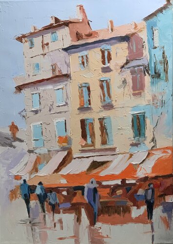 Small town. Provence. France. by Vita Schagen, Painting for Sale on Singulart