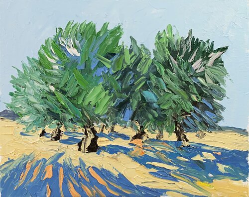 Landscape with olive trees. par Vita Schagen, Peinture en vente sur Singulart