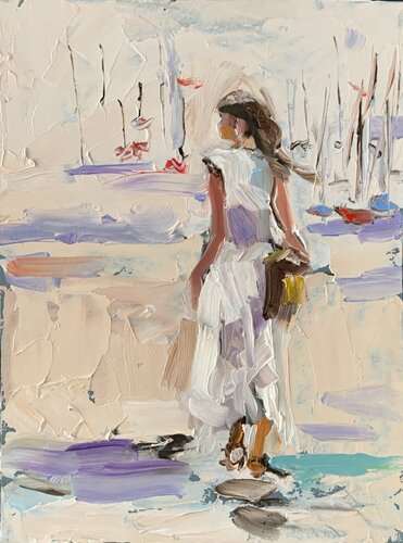 Woman in a city. par Vita Schagen, Peinture en vente sur Singulart