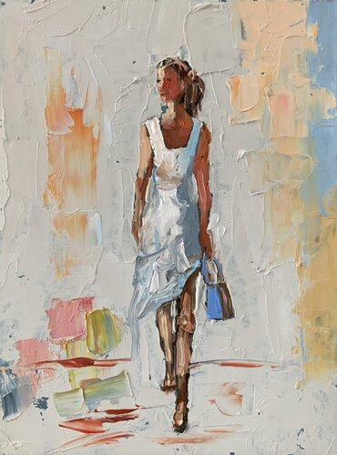 Woman in a city. par Vita Schagen, Peinture en vente sur Singulart