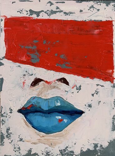 Blue lips. par Vita Schagen, Peinture en vente sur Singulart