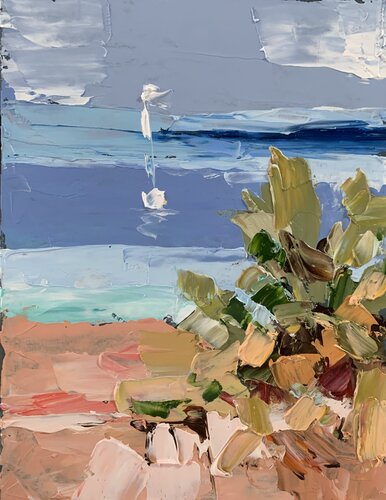 Seascape with sail boat. par Vita Schagen, Peinture en vente sur Singulart