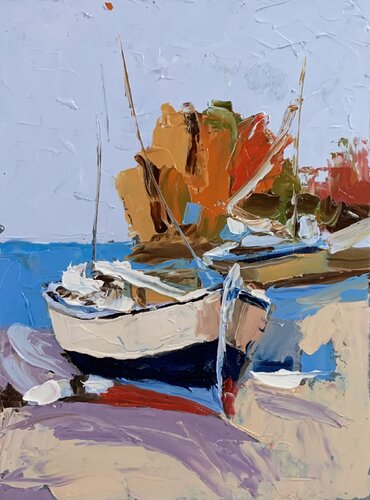 Seascape with sail boat. von Vita Schagen, Malerei kaufen auf Singulart