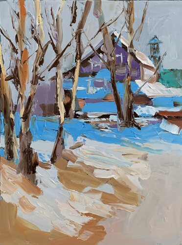 Winter Landscape. de Vita Schagen, Pintura a la venta en Singulart