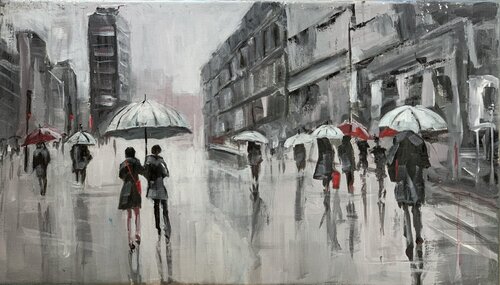 Rainy city. von Vita Schagen, Malerei kaufen auf Singulart