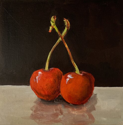 Cherries. Still life van Vita Schagen, Schilderij te koop op Singulart