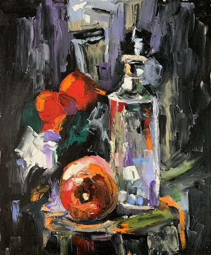 Still life ON BLACK. von Vita Schagen, Malerei kaufen auf Singulart
