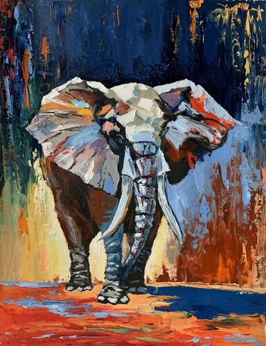 Elephant. by Vita Schagen, Painting for Sale on Singulart