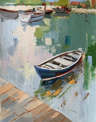 Sailboat on the lake.#3 von Vita Schagen, Malerei kaufen auf Singulart