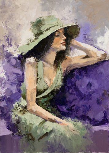 Lady in Green. von Vita Schagen, Malerei kaufen auf Singulart