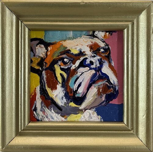 Colorful Bulldog. par Vita Schagen, Peinture en vente sur Singulart