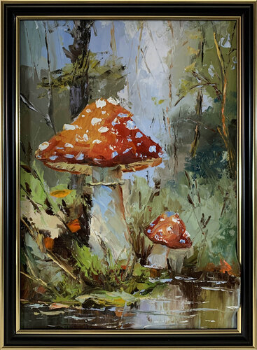 Fly agarics.#7. Landscape par Vita Schagen, Peinture en vente sur Singulart