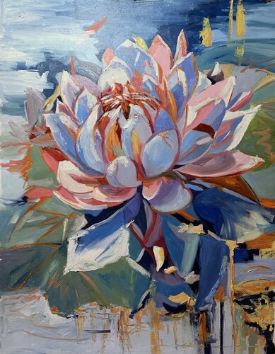 Water Lily Symphony. von Vita Schagen, Malerei kaufen auf Singulart