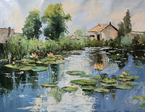 Water Lily Haven. by Vita Schagen, Painting for Sale on Singulart