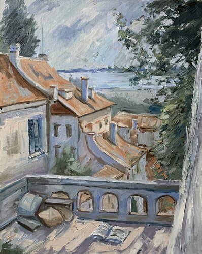 Parisian roofs. by Vita Schagen, Painting for Sale on Singulart