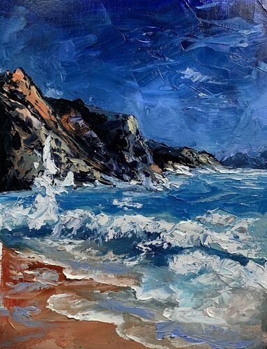 Dramatic Ocean power. van Vita Schagen, Schilderij te koop op Singulart