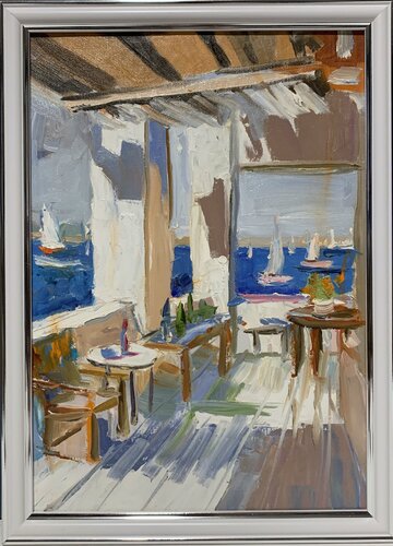 Mediterranean Terrace. par Vita Schagen, Peinture en vente sur Singulart